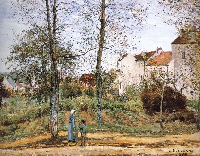 Camille Pissarro Village garden Norge oil painting art